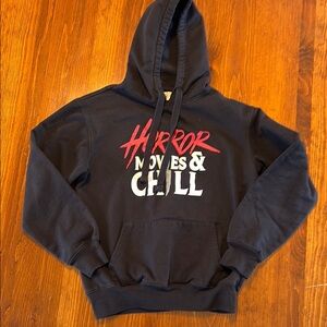 Wound Up Black Casual Sweater with Graphic Design